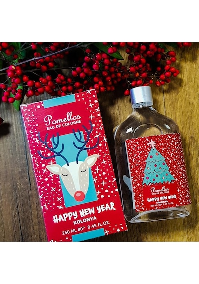 Pomellos Happy New Year Cam Şişe Kolonya 80 Derece 250 ML