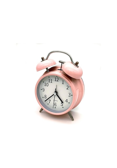 Valkyrie 16cm Büyük Boy Akar Saniyeli Alarm Çalar Saat - Nostaljik Masa Saati Pembe