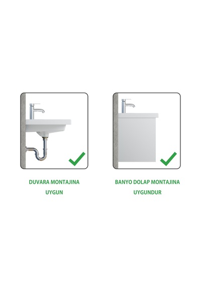 Turkuaz Frame Lavabo 60 X 45 Cm.beyaz Vb015h82u00 Beyaz
