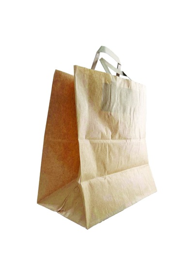 Düz Saplı Kraft Çanta 50'li 27x29x16cm - Çevre Dostu Alışveriş Çantası Tarı 50 G
