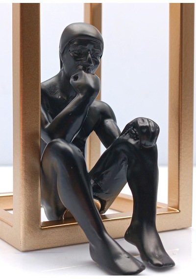 Düşünen Adam Biblo Mıknatıslı Metal Tabla Gold/siyah 33 Cm 38169188