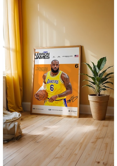 Lebron James King James Ahşap Çerçeveli Poster Tablo Modern Duvar Dekoru