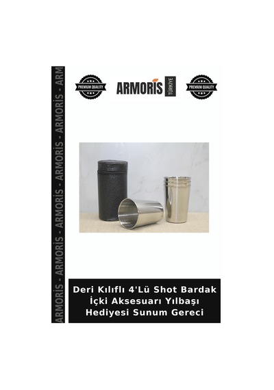 Deri Kılıflı 4'lü Shot Bardak İçki Aksesuarı Yılbaşı Hediyesi Sunum Gereci Çok Renkli