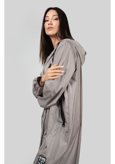 Pua Fashion Vizon Kapşonlu Uzun Yağmurluk 001