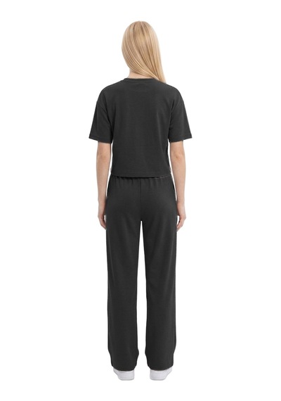 Cottonhıll Premium - Sway Collection Siyah Modal Nervür Dikiş Detay Kadın Eşofman Takımı
