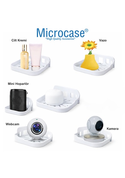 Microcase Sert Abs Plastik Yapışkanlı Duvara Monte Çok Amaçlı Kamera Standı Askılığı Al5456