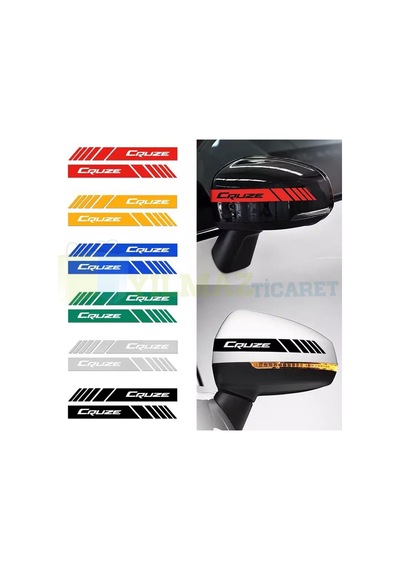 Chevrolet Cruze Yan Dikiz Ayna Kapağı Şerit Oto Sticker Etiket6Ad 20 X 2 Cm