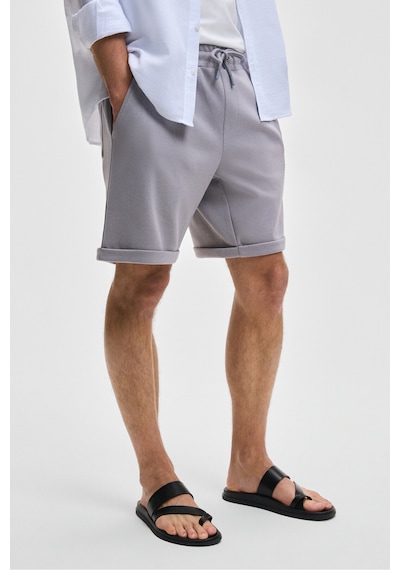 Grimelange YOURI Erkek Beli Lastikli Arka Tek Cepli Relaxed Fit Lila Şort