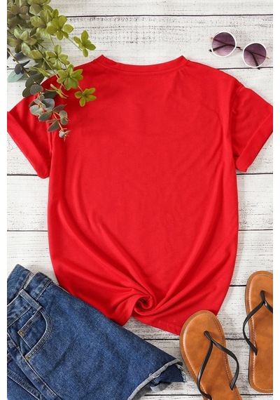 Uyguntarz Unisex Kafadar Ayılar Tasarım T-shirt Kırmızı