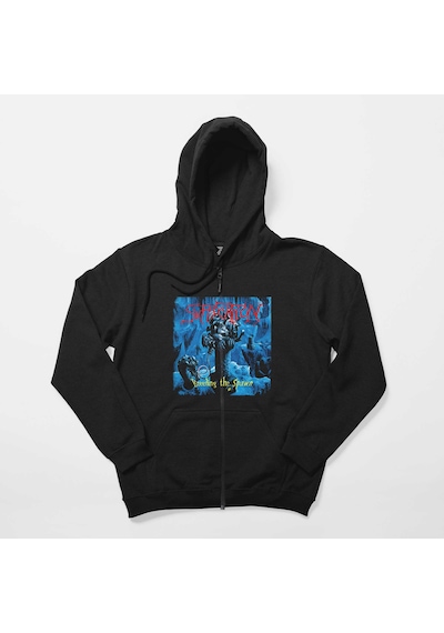 Suffacation Breeding The Spawn Siyah Fermuarlı Kapşonlu Sweatshirt