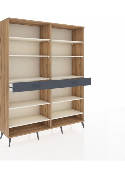 Hyperion Gardrop 10 Raflı 2 Çekmeceli 176x44x221 Çam-aytaşı/antrasit Aytaşı/antrasit Hyperion Gardrop 10 Raflı 2 Çekmeceli 176x44x221 Çam-aytaşı/antrasit Aytaşı/antrasit