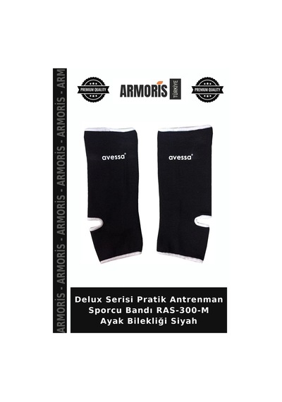 Delux Serisi Pratik Antrenman Sporcu Bandı Ras-300-m Ayak Bilekliği Siyah