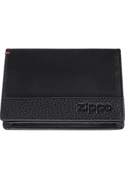 Zippo Rfıd Bloklamalı Nappa Deri Kartvizitlikli Cüzdan - Siyah Siyah