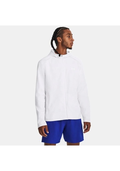 Under Armour Launch Kapüşonlu Erkek Rüzgarlık Beyaz