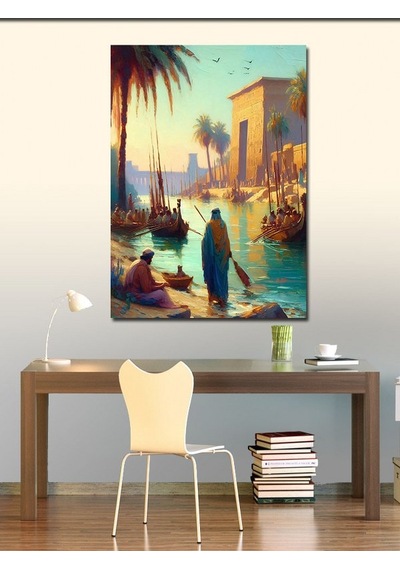 Kanvas Tablo Eski Zamanlarda Nil Nehri 50cmx70cm