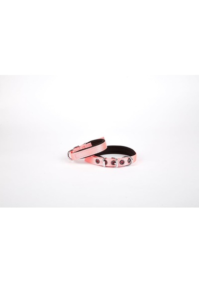 Softlu Köpek Boyun Tasması 1,5 Cm X 30 Cm Pembe Çok Renkli