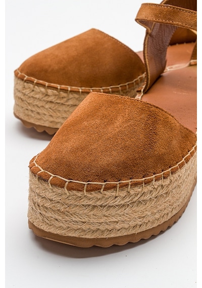 Luvishoes Viba Taba Süet Hakiki Deri Kadın Sandalet Taba