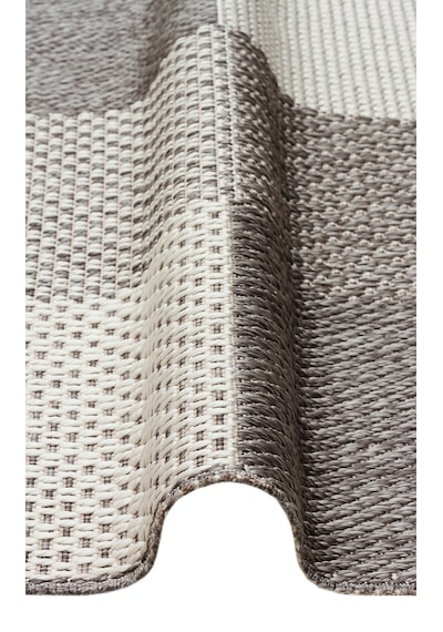 Mona Mn01 Geometrik Desenli Gri Modern Salon Halısı Hav Toz Vermez Kaymaz Tabanlı