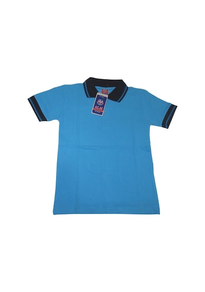 Salar Ticaret Mavi Kısa Kol 6-16 Yaş Çocuk Okul Lakos Tişört/T-Shirt - Mavi