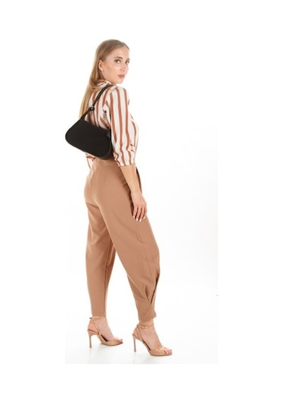 Newish Polo Kadın Siyah Tiger Süet Baget Omuz Çantası New270 Siyah