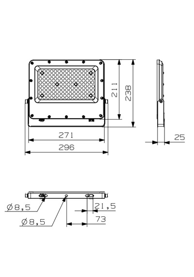Goya Ledli Projektör 100w 6500k Ip65