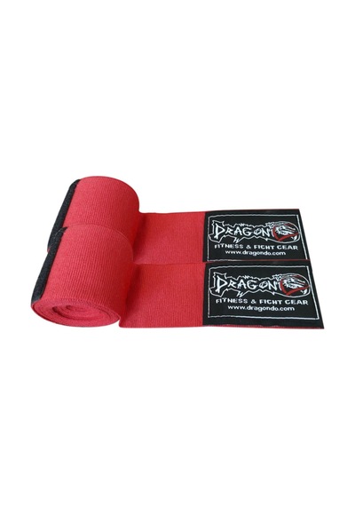 Dragondo Boks Bandajı Elastik Bandaj Çift Ve Dişlik 2'li Set Kırmızı