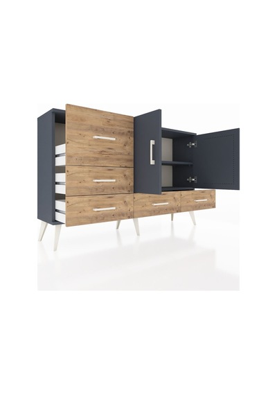 Arges Konsol 4 Raflı 5 Çekmeceli 2 Kapaklı 132x30x83 Antrasit-antrasit/çam Antrasit/çam Arges Konsol 4 Raflı 5 Çekmeceli 2 Kapaklı 132x30x83 Antrasit-antrasit/çam Antrasit/çam