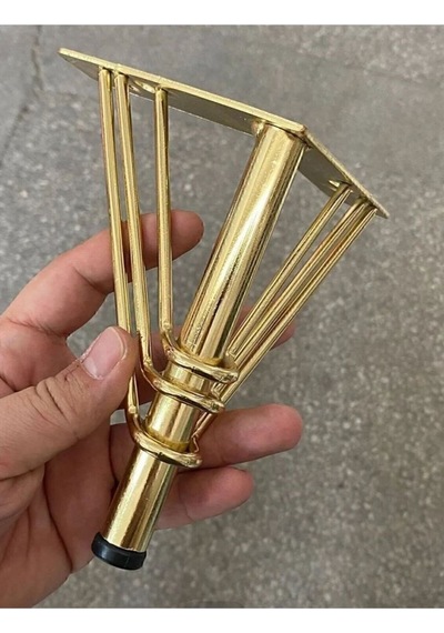 Metal Gold Koltuk, Masa, Tv Ünitesi Ayağı 3 Telli 15 Cm 4 Lü Paket Sarı Diğer