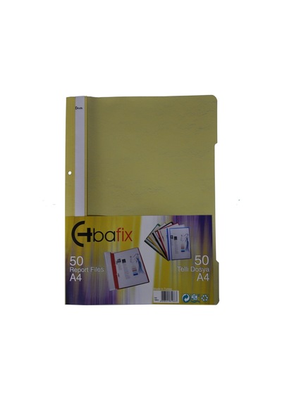 Bafix Telli Dosya Plastik Xl Sarı A4 - 50 Adetli Paket