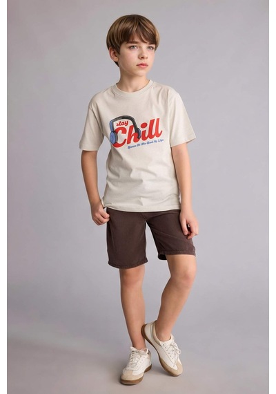 Defacto Regular Fıt Tencel Şort Erkek Çocuk H5137a826smbn540 Kahve-bn540
