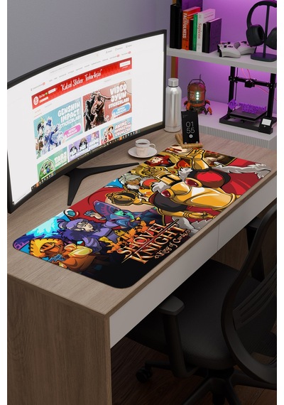 Shovel Knight Kaymaz Dikişli Kauçuk Oyuncu Mousepad V3 - 90x40 Xxl Gaming Mouse Pad Fare Altlığı