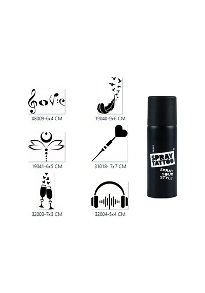 Airbrush Tattoo Holiday Tasarımlar Spray Tattoo Geçici Sprey Dövme Seti