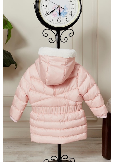 Kız Bebek Kapüşonlu Kışlık Mont 51333 Pembe