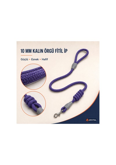 Evcil Hayvan Fitil Gezdirme Tasması 10 Mm X 120 Cm Kedi Köpek Gezdirme İpi Çok Renkli