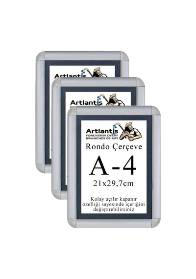 Tak Çıkar Rondo Çerçeve A4 21x30 Cm 3 Adet Açılır Kapanır Çerçeve Aç Kapa Çerçeve A4 Afiş Çercevesi