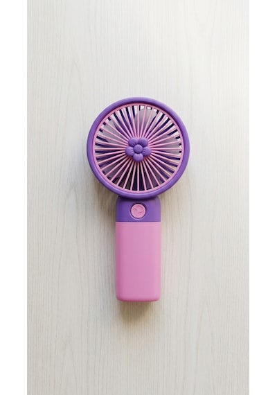 Mini El Fanı Figürlü Mor Pembe Kompakt Tasarımlı,usb Şarjlı Güçlü Taşınabilir Vantilatör Fan-pl103mp