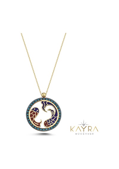 Kayra Mücevher Özel Tasarım Balık Burcu Altın Kolye Bk01