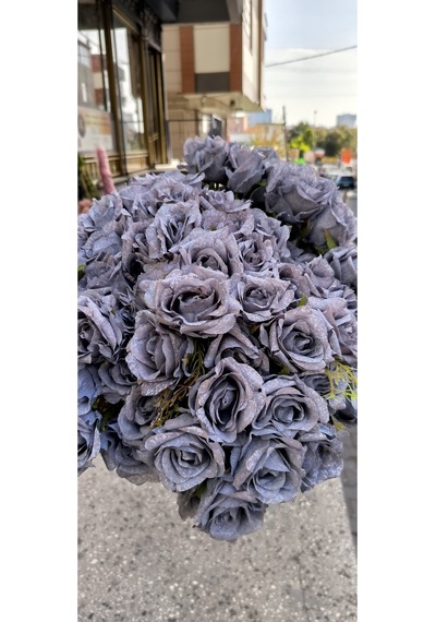 Rüzgar Yapay Çiçekçilik 40 Cm Mavi Pastel Gül Pastel Mavi