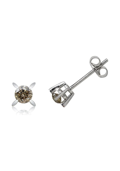 0.26 Karat Brown Pırlanta Tektaş Küpe