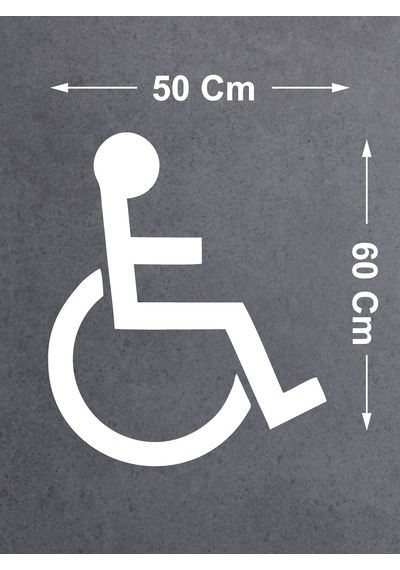 Engelli İşareti Sticker - Araba Oto Motosiklet Cam Sticker - 00094 60X50 Cm