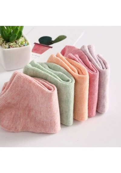 Kadın Karışık Soft Renkli Koton Patik Çorap 10 Çift 36-40 Çok Renkli