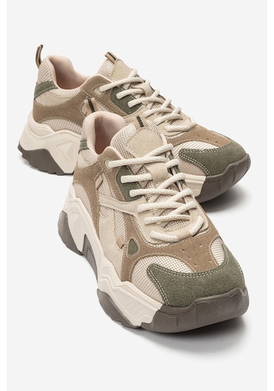 Lecce Yeşil Vizon Süet Multi Kadın Spor Sneakers