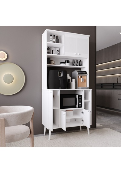 Melura Kahve Köşesi 90 Cm %100 Mdf Çok Amaçlı Dolap Beyaz