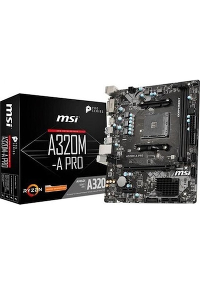 Msi Amd A320m-a Pro Ddr4 3200 Oc Dvı Hdmı Glan Am4 Usb3.2 Matx