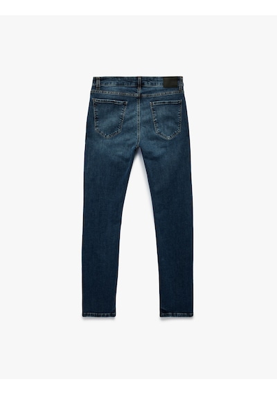 Koton Pamuklu Normal Bel Straight Fit Jean Pantolon - Mark Jean Koyu İndigo 6sam40071nd