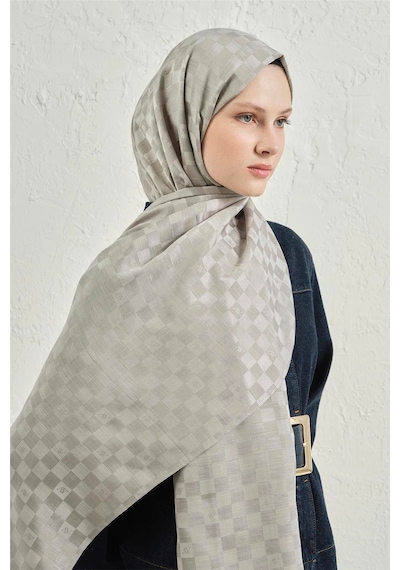Armine Elegance J.ipek Pamuk Dama Şal - 75 X 195 Gümüş
