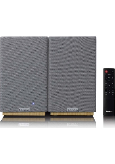 Lenco Spb-241wdgy - Hifi Stereo Bluetooth Hoparlör Çifti - Şık Tasarımda Güçlü Ses - Ahşap/gri