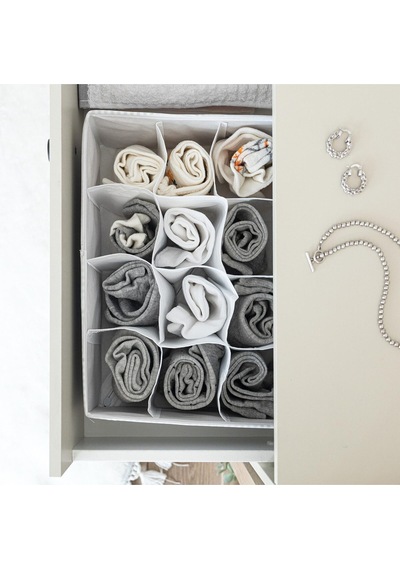12 Bölmeli Çok Amaçlı Organizer Havlu-çorap- İç Çamaşırı- Kravat Vb. - Çekmece Organizeri 31x25x25 Diğer