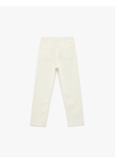 Koton Pamuklu Cep Detaylı Oversize Denim Pantolon Ekru 6skb40026td Ekru