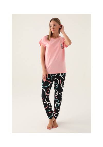 Rolypoly Cute Somon Kadın Kısa Kol Pijama Takımı